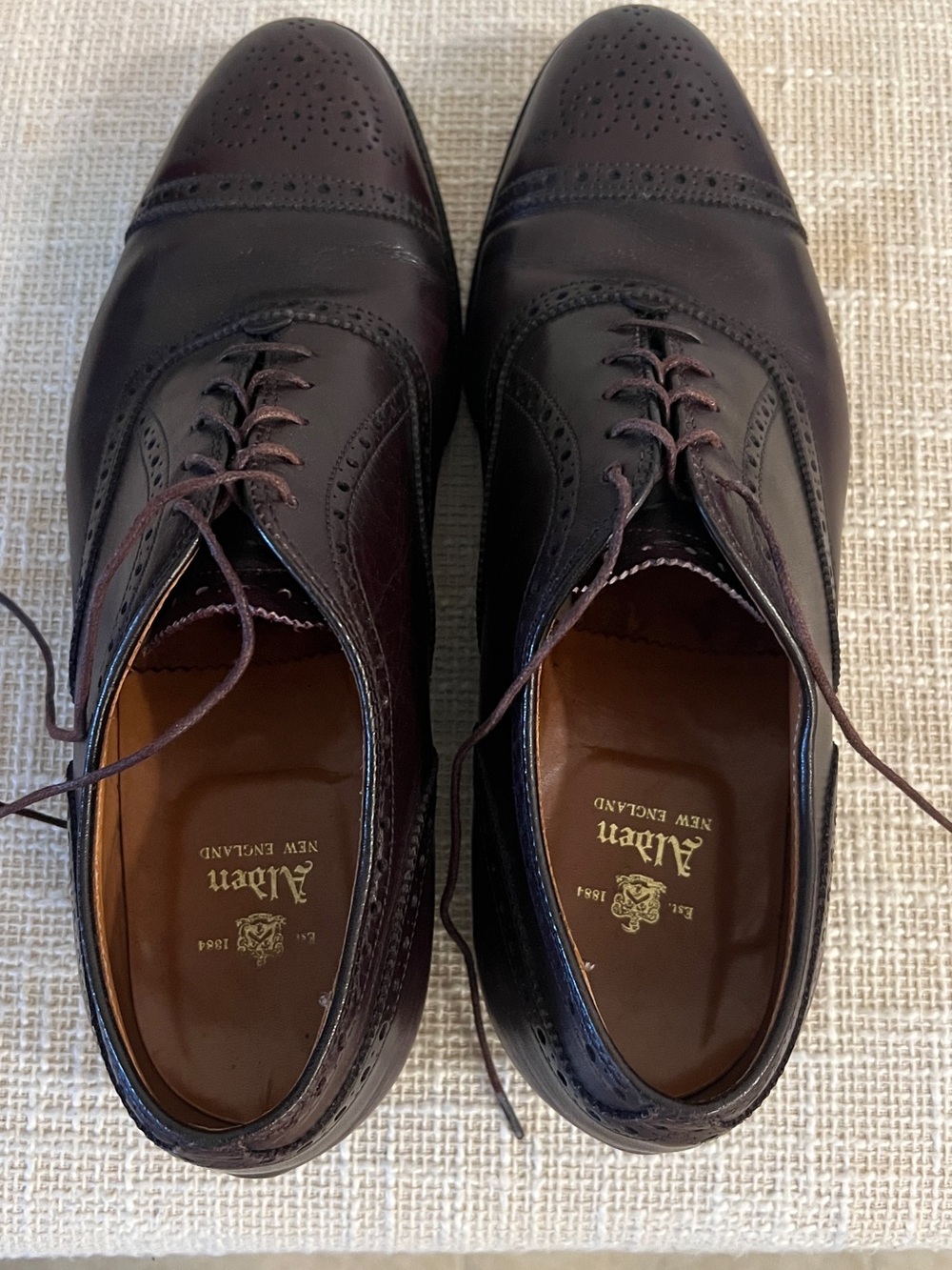 Alden Men's Dark Brown Medallion Wingtip